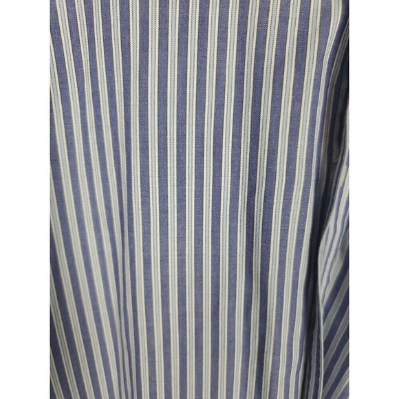 Chaps Shirt Mens Large Striped Purple Blue Button Long Sleeve Pocket - Picture 5 of 7